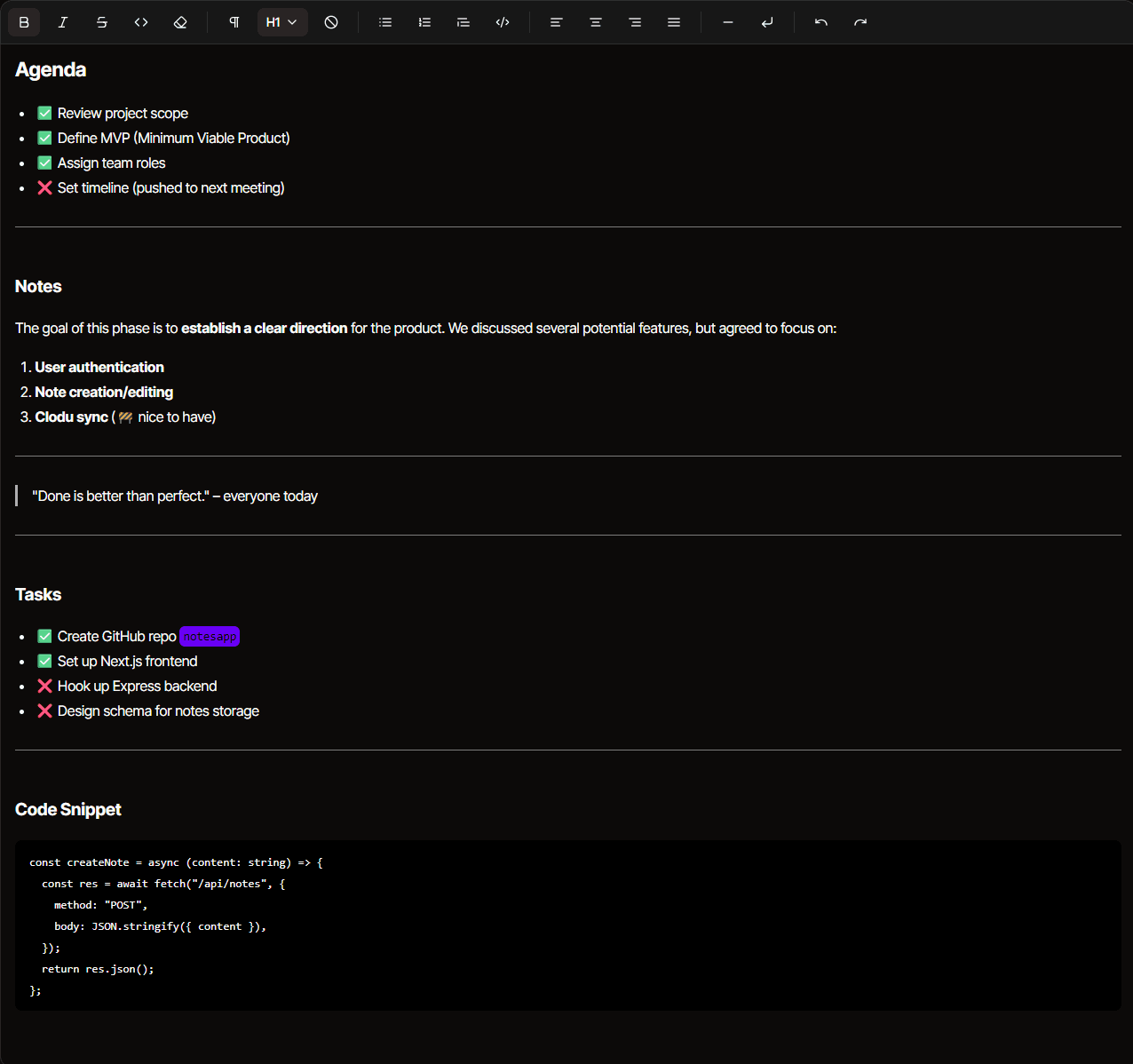 app screen